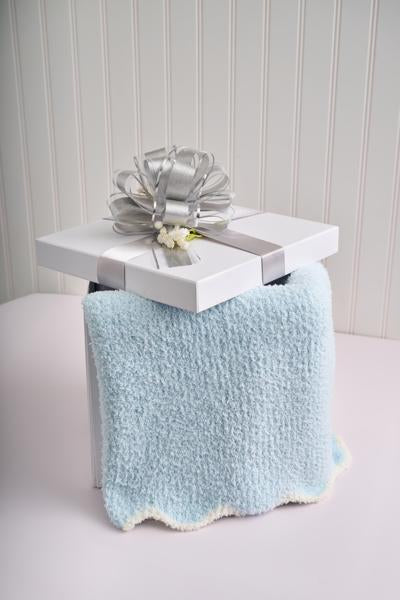 Mudpie Cross Scallop Chenille Blanket