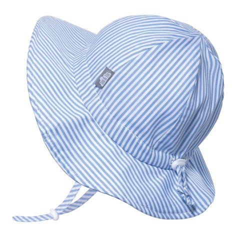 Blue Stripes Cotton Floppy Sun Hat