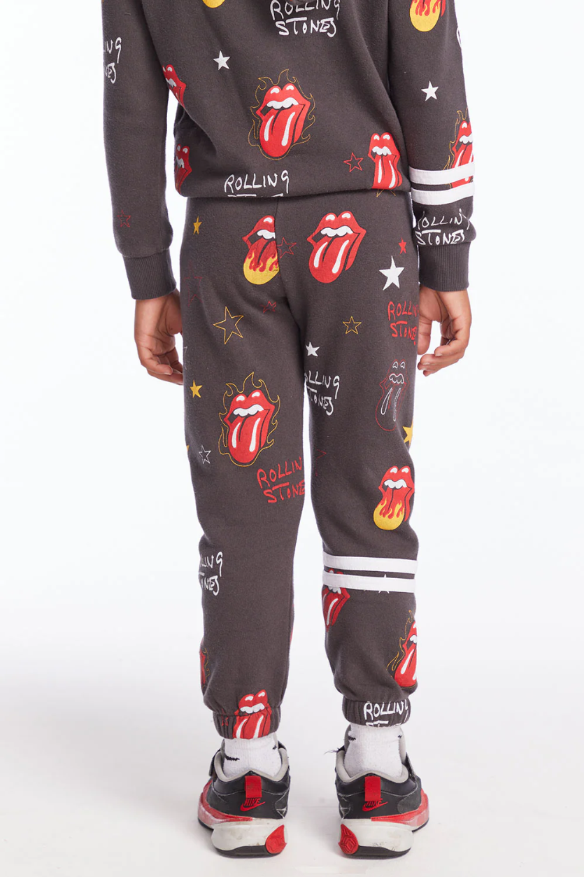 Rolling Stones - Tongue Logo w/Stars Vintage Black Lounge Pant