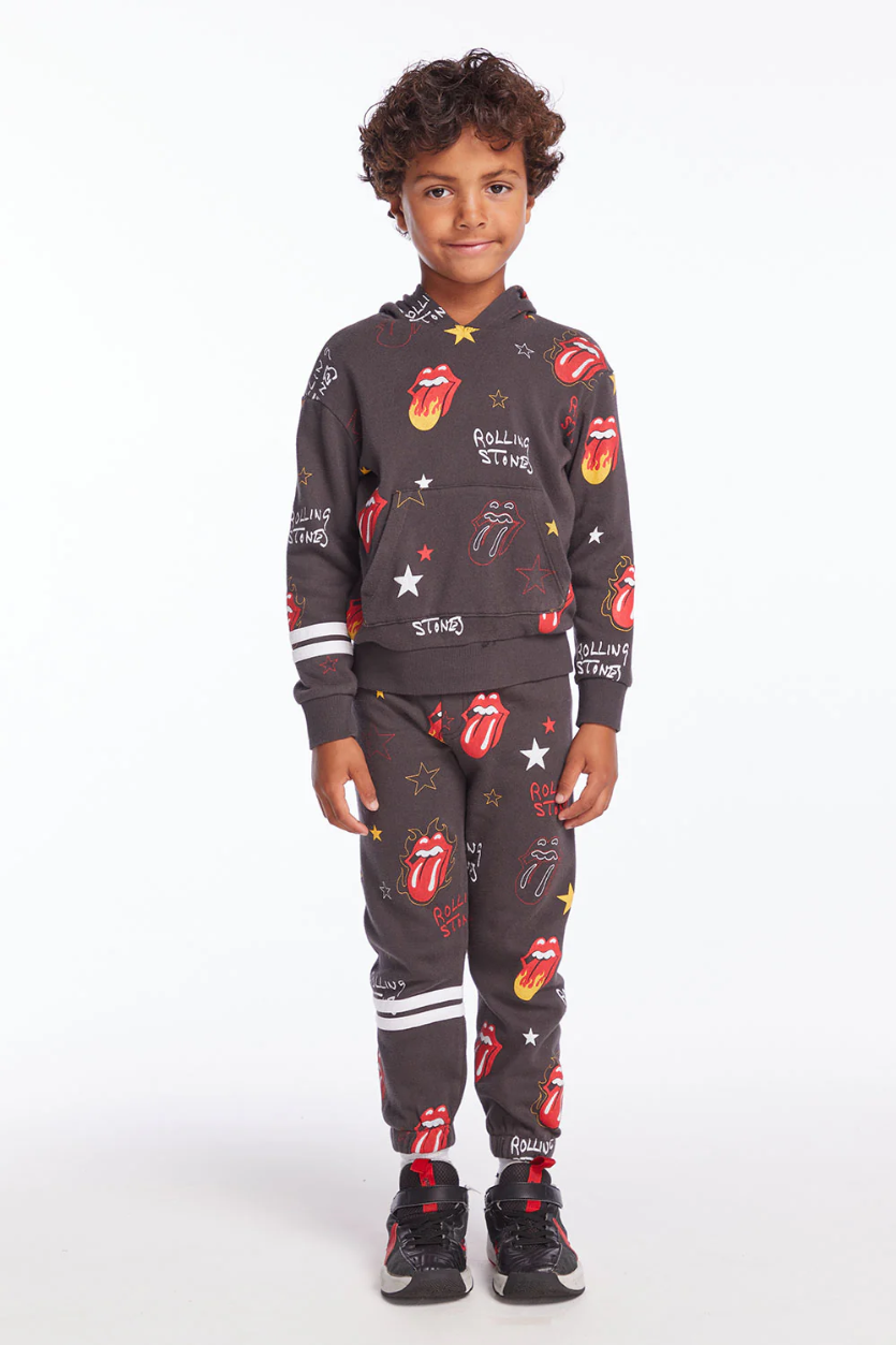 Rolling Stones - Tongue Logo w/Stars Vintage Black Lounge Pant