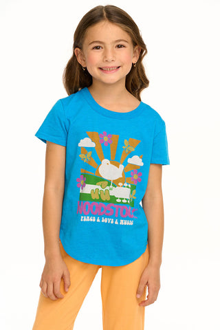 Blue Asteroid Woodstock Sunshine Short Sleeve Scoop Back Tee
