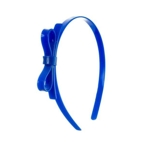 Bright Blue Thin Bow Headband