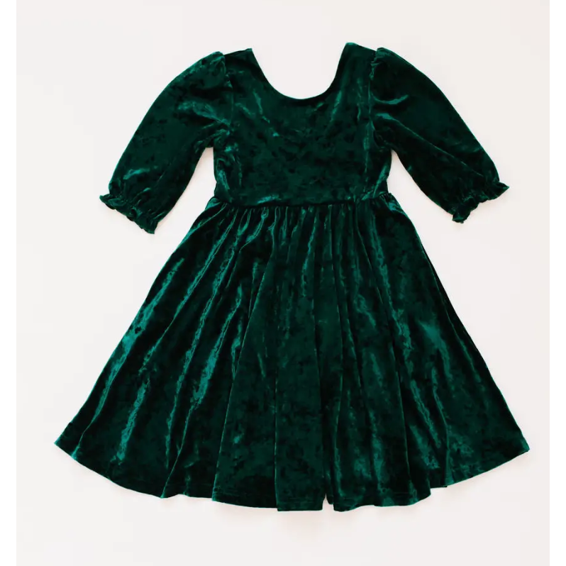 Green Crushed Velvet Pippa Twirl Dress – Aiden + Ollie