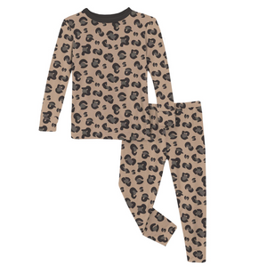 Suede Cheetah Long Sleeve Pajama Set