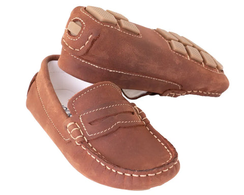 Penny Loafer in Distressed Copper Leather - Little Kid Shoes