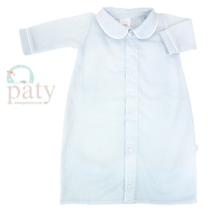 Boy's Heirloom Batiste Gown - Blue