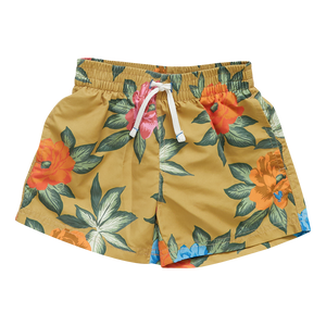Hawaiian Floral Swim Trunk - Tween
