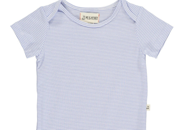 Micro Stripe Walty Tee - Light Blue