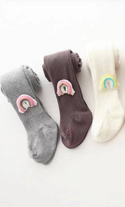 Rainbow Pillow Tights - Grey
