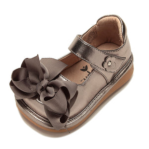 Mooshu Trainers Mary Jane with Bow - Pewter - Little Kid Shoes
