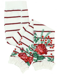 Footless Ruffle Tights - Winterberry Floral