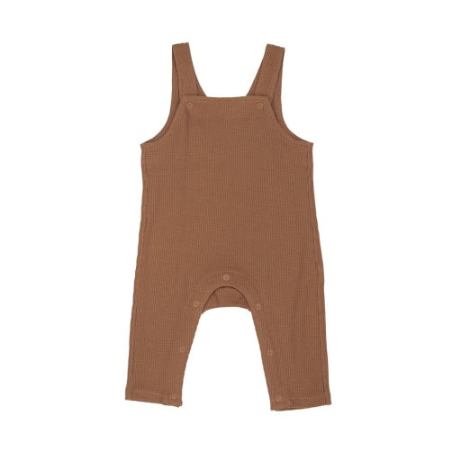 Pecan Brown Waffle Overalls - Pecan